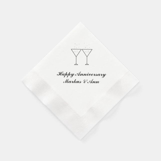 Serviettes en papier "Lunettes de Champagne" (Coin)