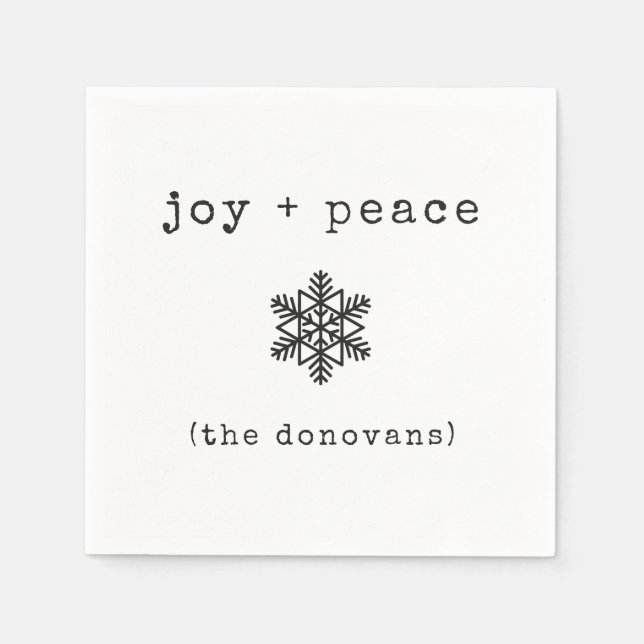 Serviettes En Papier Machine à écrire moderne | Noël noir et blanc (Devant)