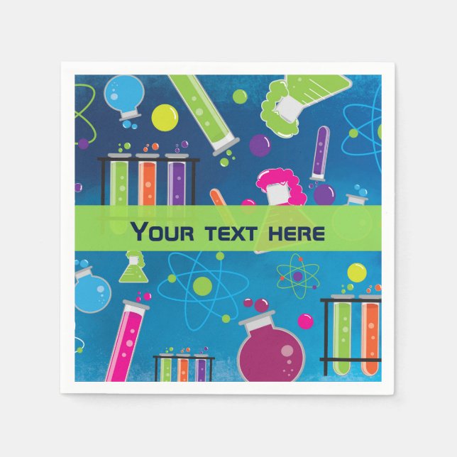 Serviettes En Papier Mad Science Scientifique Anniversaire Fête Napkins (Devant)