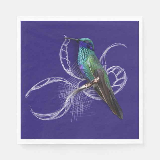 Serviettes En Papier Magnifique colibri - personnalisez en ajoutant un  (Devant)