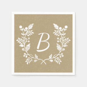 Serviettes En Papier Magnifique Monogramme personnalisé en forme de cou