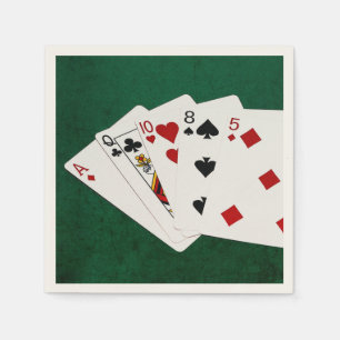 Serviettes En Papier Mains de poker - Carte haute - As