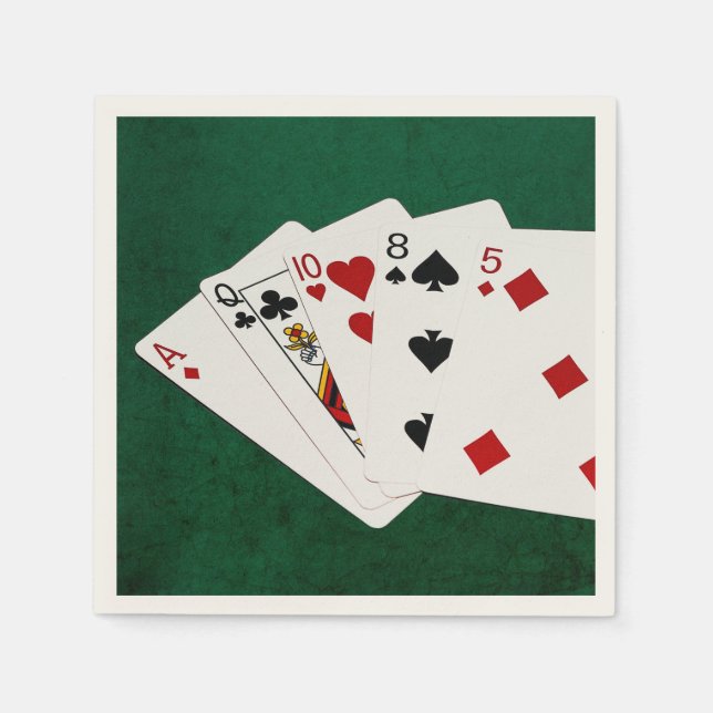 Serviettes En Papier Mains de poker - Carte haute - As (Devant)
