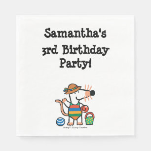 Serviettes En Papier Maisy à l'anniversaire de plage