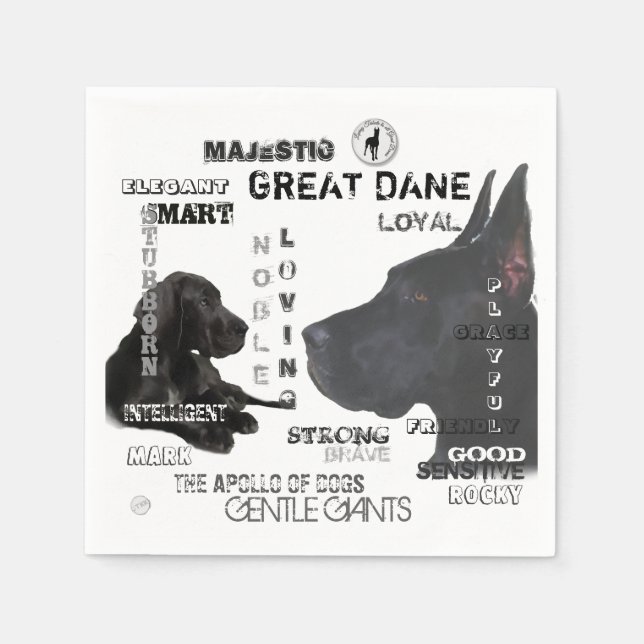 Serviettes En Papier Majestic Great Danes (Devant)