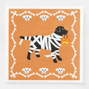 Serviettes En Papier Maman du Labrador noir d'Halloween