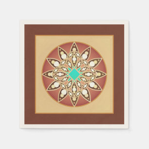 Serviettes En Papier Mandala motif au caramel et au chocolat