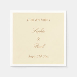 Serviettes en papier Mariage beige crème