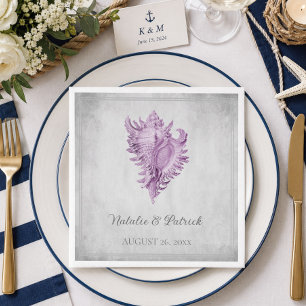Serviettes en papier mariage Coquille de Conque Ma