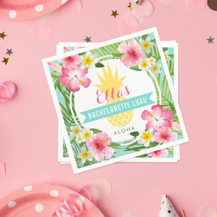 Serviettes En Papier Mariage d'ananas tropical Bachelorette Luau