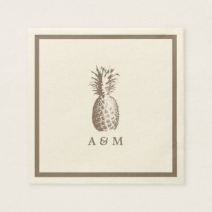 Serviettes En Papier Mariage d'ananas vintage