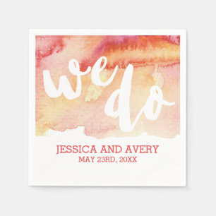 Serviettes En Papier Mariage d'aquarelle Romance chaleureux