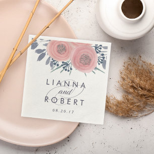 Serviettes En Papier Mariage de Blush Poppies