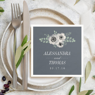 Serviettes En Papier Mariage de l'anémone et de l'eucalyptus