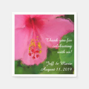Serviettes En Papier Mariage de plage rose Hibiscus Flower