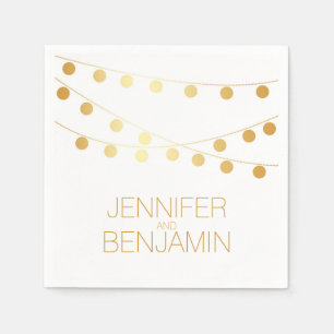 Serviettes En Papier mariage de voyants à cordes de feuille d'or