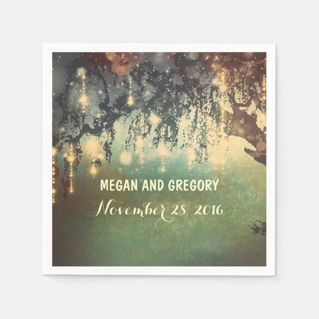 Serviettes En Papier Mariage des branches de l'arbre à saules (Devant)