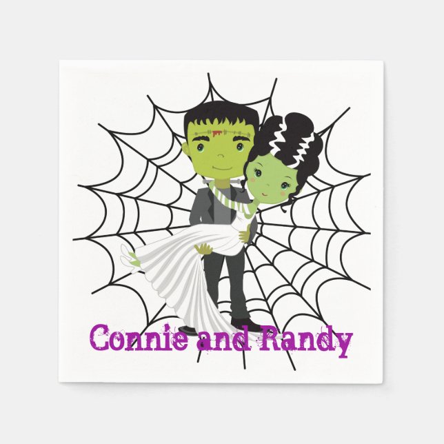Serviettes En Papier Mariage d'Halloween Napkin (Devant)