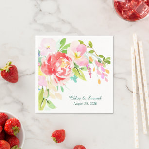 Serviettes En Papier Mariage frontalier du bouquet de printemps
