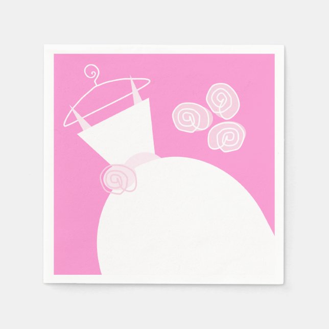 Serviettes En Papier Mariage Gown rose (Devant)