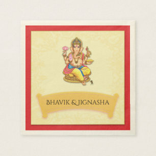 Serviettes En Papier Mariage indien Ganesha Napkin