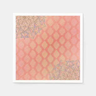 Serviettes En Papier Mariage Marocain Arabe Or Lavande Corail