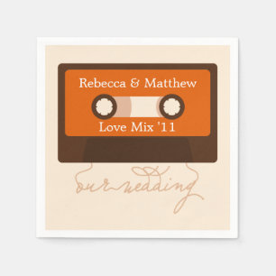 Serviettes En Papier Mariage Mixtape rétro