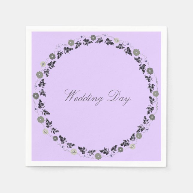Serviettes En Papier Mariage Napkins Lavendar (Devant)
