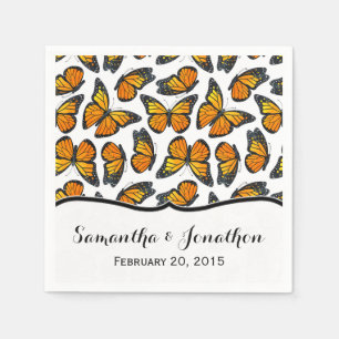 Serviettes En Papier Mariage papillon Monarch