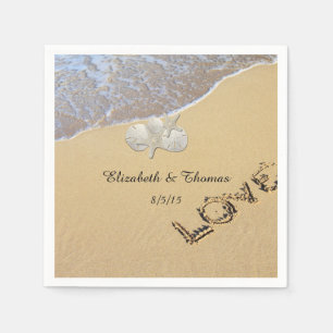 Serviettes En Papier Mariage plage, Dollar de sable, Serviettes Starfis