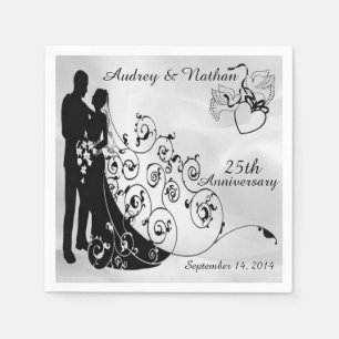 Serviettes En Papier Mariage satiné Anniversaire serviettes personnalis