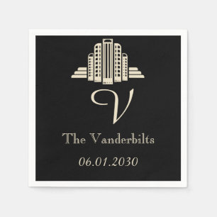 Serviettes En Papier Mariage tour Art déco Ray