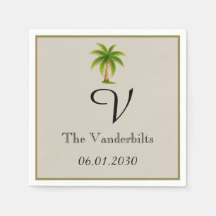 Serviettes En Papier Mariage Tropical Palm Tree