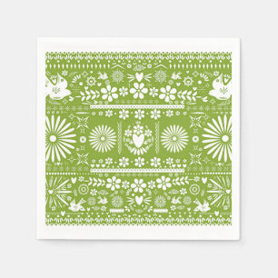 Serviettes En Papier Mariage Vert Avocat Lime Picado Mexicain