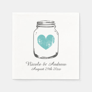 Serviettes En Papier Mariages monogramme vintage personnalisées en pot 