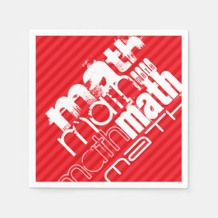 Serviettes En Papier Maths ; rayures rouges écarlates