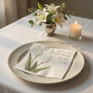 Serviettes en papier mémorial Tulipes blanches élé