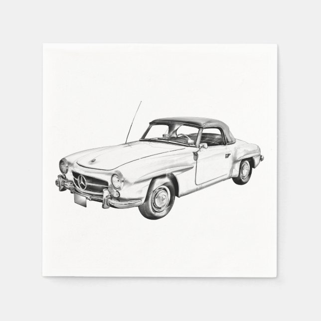 Serviettes En Papier Mercedes Benz 300 sl Illustration (Devant)