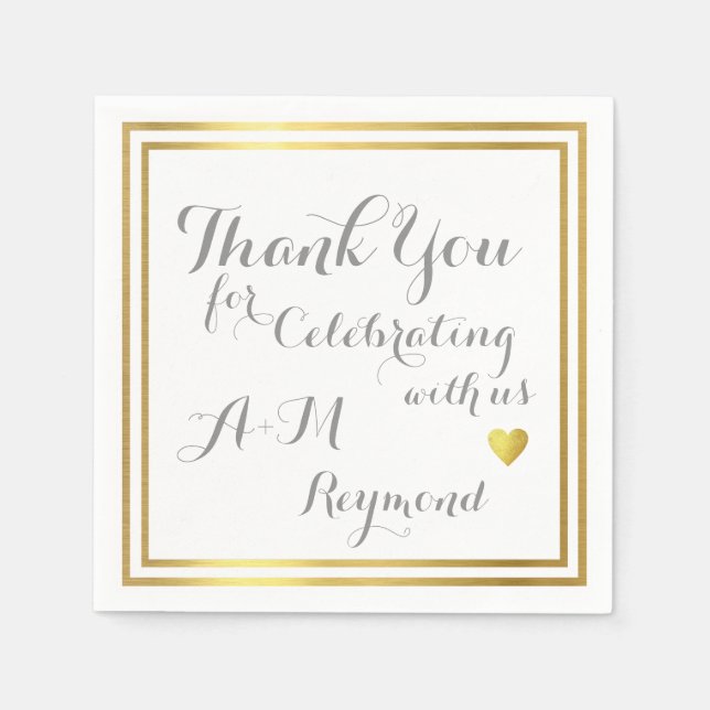 Serviettes En Papier Merci de célébrer avec nous (Devant)