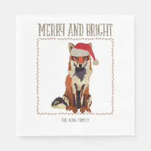 Serviettes En Papier Merry & Bright Fox Napkin