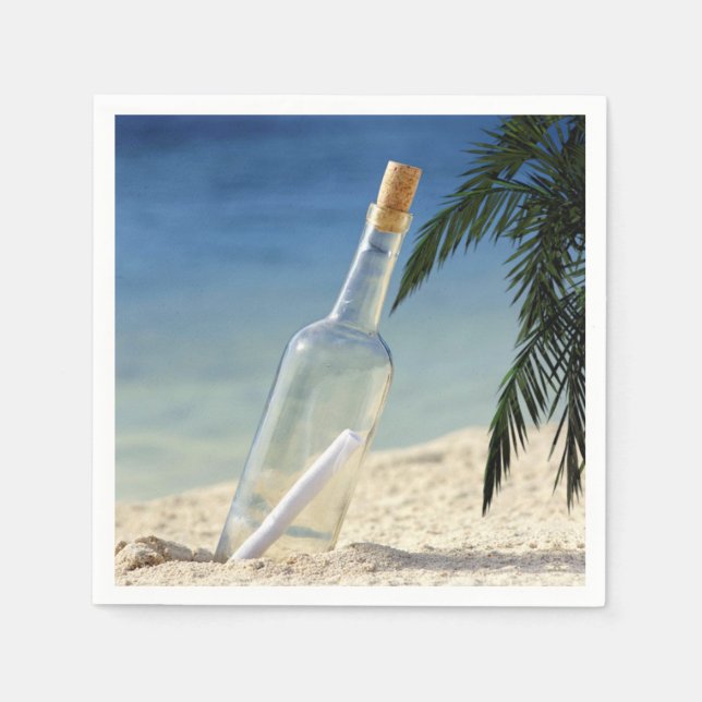 Serviettes En Papier Message dans une bouteille 2 (Devant)