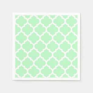 Serviettes En Papier Mint Blanc Marocain Quatrefoil Motif #5