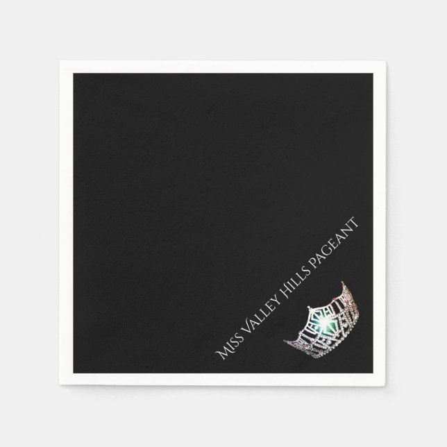 Serviettes En Papier Miss America Argent Crown Paper Party Napkins (Devant)