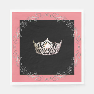 Serviettes En Papier Miss America Silver Crown Luncheon Papier Napkin
