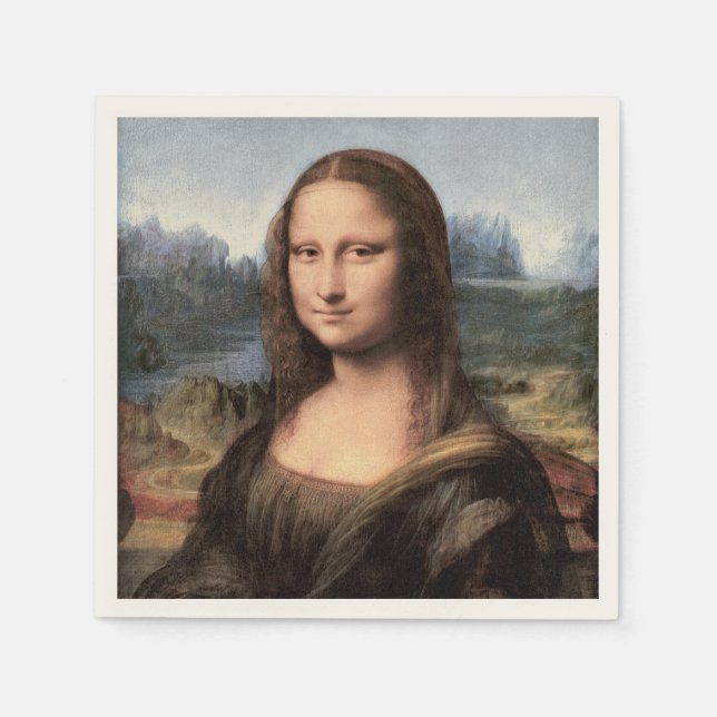 Serviettes En Papier Mona Lisa Portrait / Peinture (Devant)