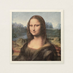 Serviettes En Papier Mona Lisa Portrait / Peinture