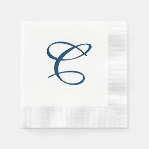 Serviettes En Papier Monogramme bleu initial