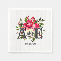 Monogramme de Mariage en bois blanc creux d'hiver 
