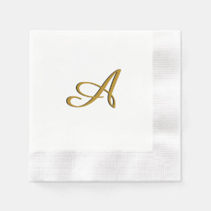 Serviettes En Papier Monogramme or initial