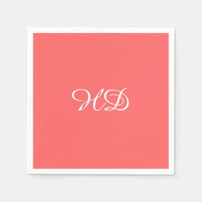 Serviettes en papier monogramme personnalisées | r (Devant)